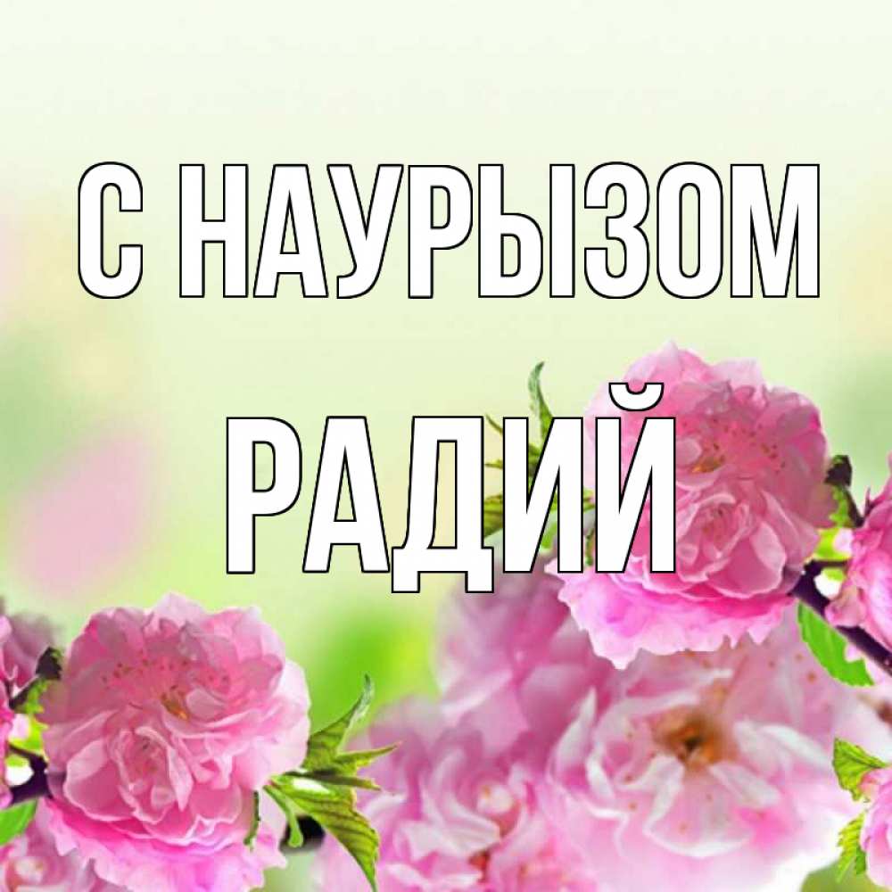 Открытка на каждый день с именем, Радий С наурызом цветы Прикольная открытка с пожеланием онлайн скачать бесплатно 