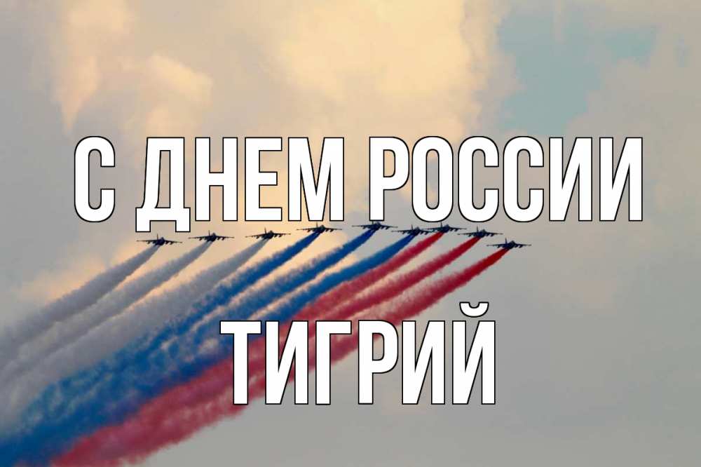 Открытка на каждый день с именем, Тигрий С днем россии С днем России Прикольная открытка с пожеланием онлайн скачать бесплатно 