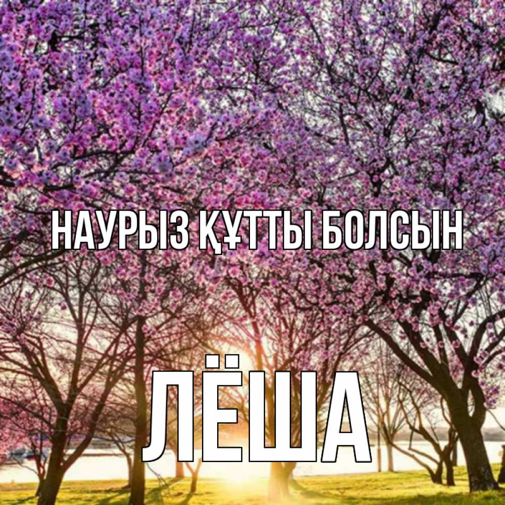 Открытка на каждый день с именем, Лёша Наурыз құтты болсын наурыз Прикольная открытка с пожеланием онлайн скачать бесплатно 