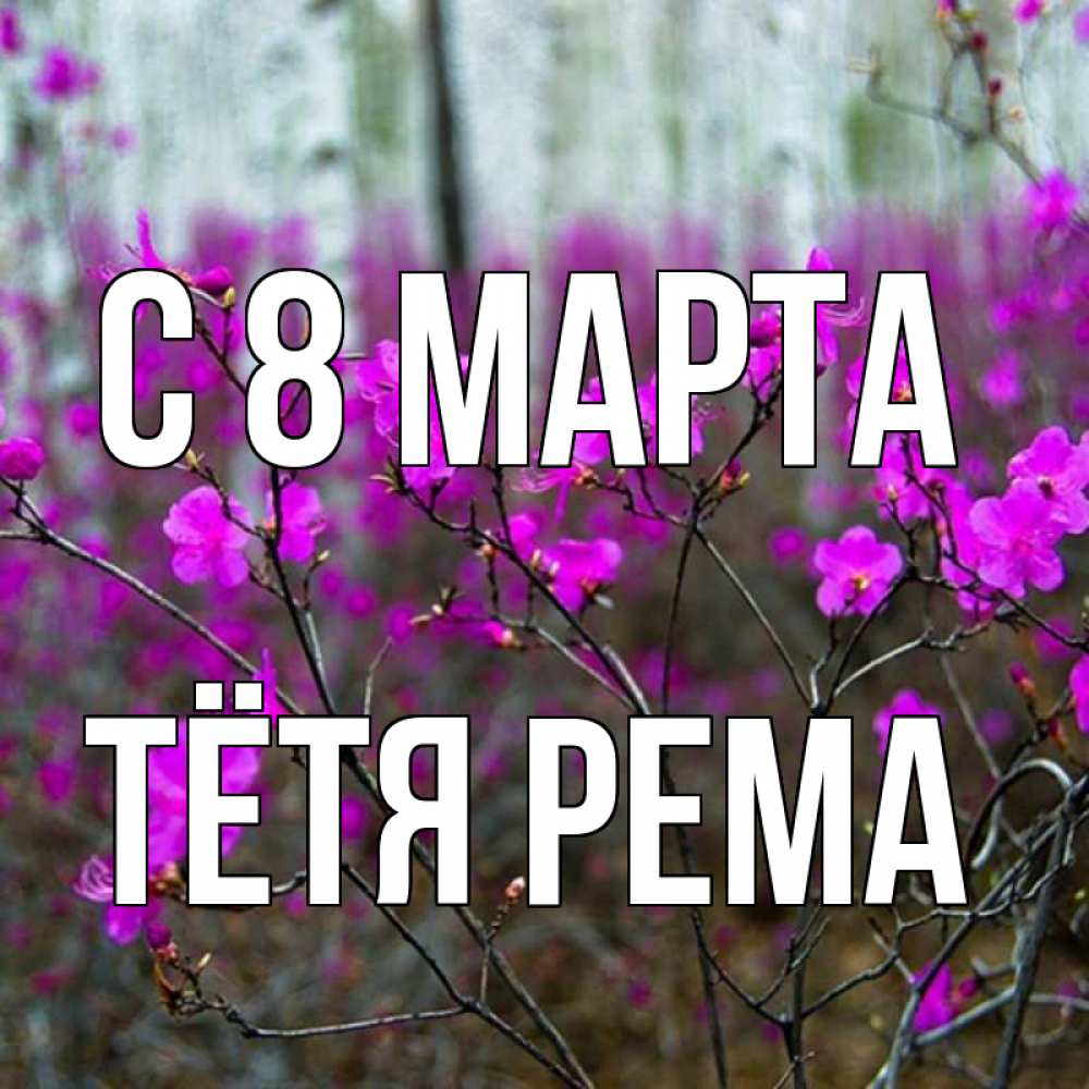 Открытка на каждый день с именем, Тётя-Рема С 8 марта дикие цветы Прикольная открытка с пожеланием онлайн скачать бесплатно 