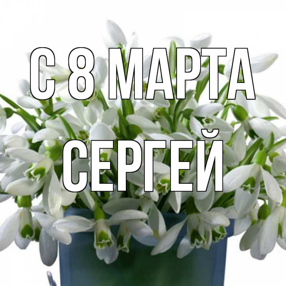 Открытка на каждый день с именем, Сергей С 8 марта цветы к международному женскому дню Прикольная открытка с пожеланием онлайн скачать бесплатно 