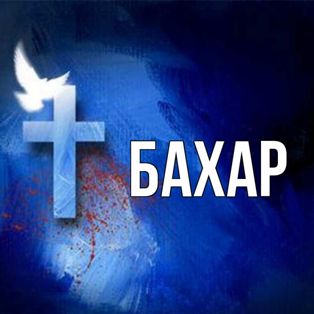 Открытка на каждый день с именем, Бахар Главная Синий фон и птица Прикольная открытка с пожеланием онлайн скачать бесплатно 