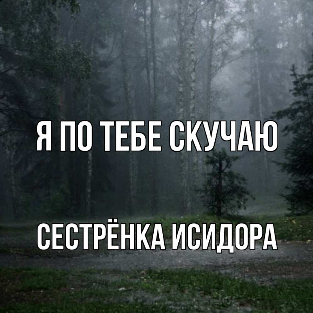Открытка на каждый день с именем, Сестрёнка-Исидора Я по тебе скучаю одна и плохо мне Прикольная открытка с пожеланием онлайн скачать бесплатно 
