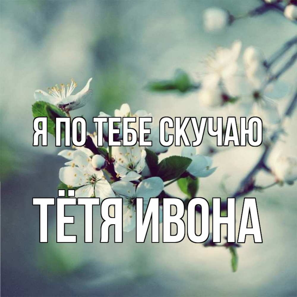 Открытка на каждый день с именем, Тётя-Ивона Я по тебе скучаю весна Прикольная открытка с пожеланием онлайн скачать бесплатно 