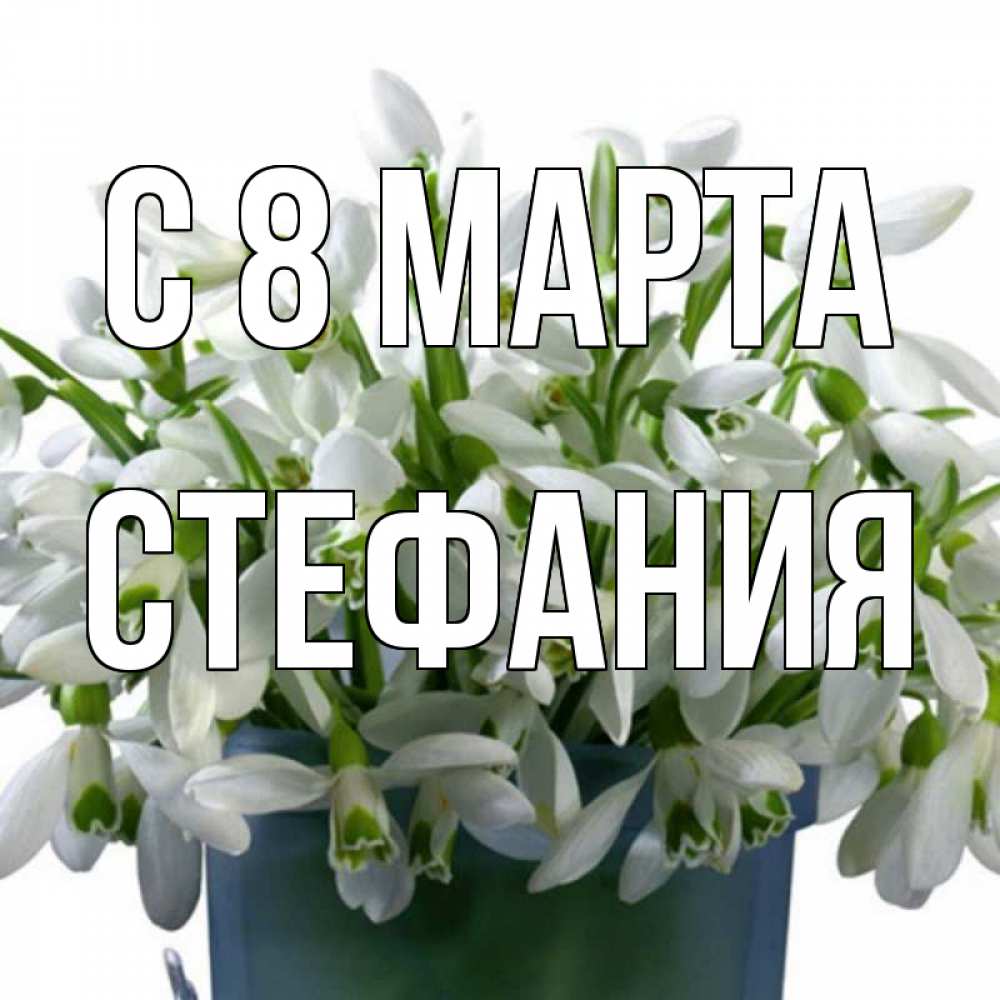 Открытка на каждый день с именем, Стефания С 8 МАРТА цветы к международному женскому дню Прикольная открытка с пожеланием онлайн скачать бесплатно 