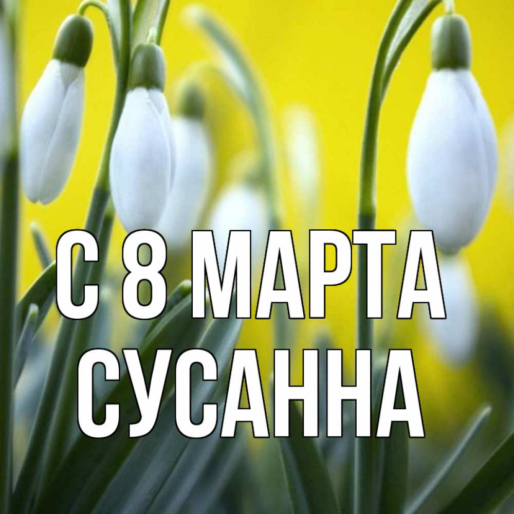 Открытка на каждый день с именем, Сусанна С 8 марта весенние цветы Прикольная открытка с пожеланием онлайн скачать бесплатно 