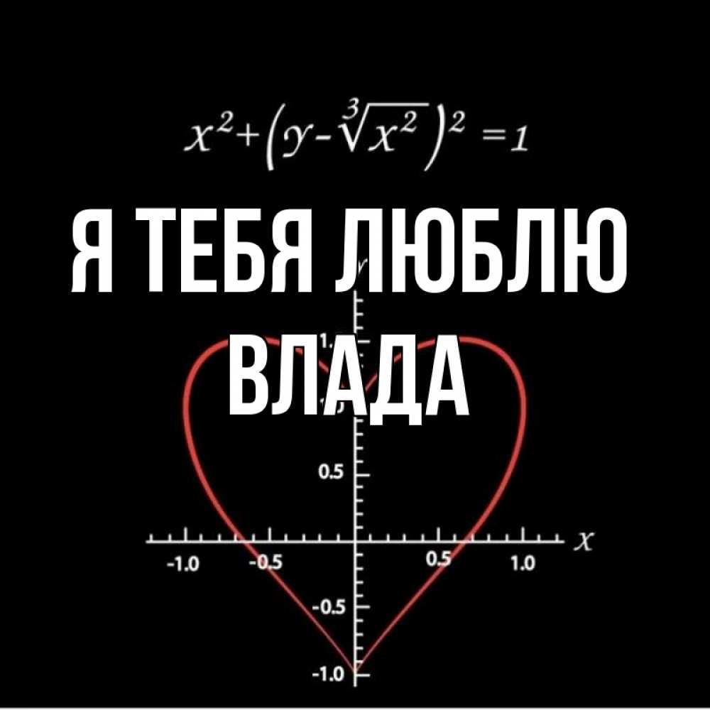 Открытка на каждый день с именем, Влада Я тебя люблю сердечная формула Прикольная открытка с пожеланием онлайн скачать бесплатно 