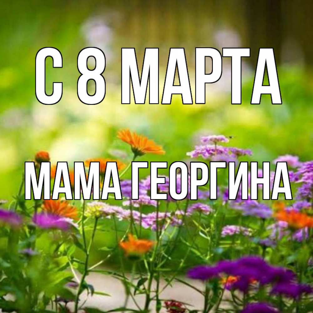 Открытка на каждый день с именем, Мама-Георгина С 8 марта цветы Прикольная открытка с пожеланием онлайн скачать бесплатно 