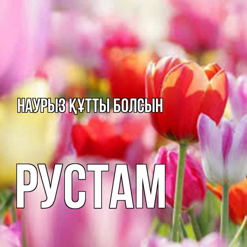Открытка на каждый день с именем, Рустам Наурыз құтты болсын на наурыз  2 Прикольная открытка с пожеланием онлайн скачать бесплатно 