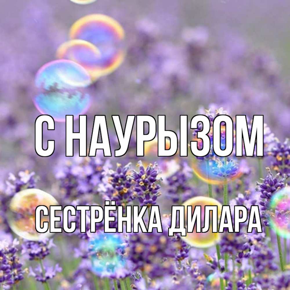 Открытка на каждый день с именем, Сестрёнка-Дилара С наурызом цветы Прикольная открытка с пожеланием онлайн скачать бесплатно 