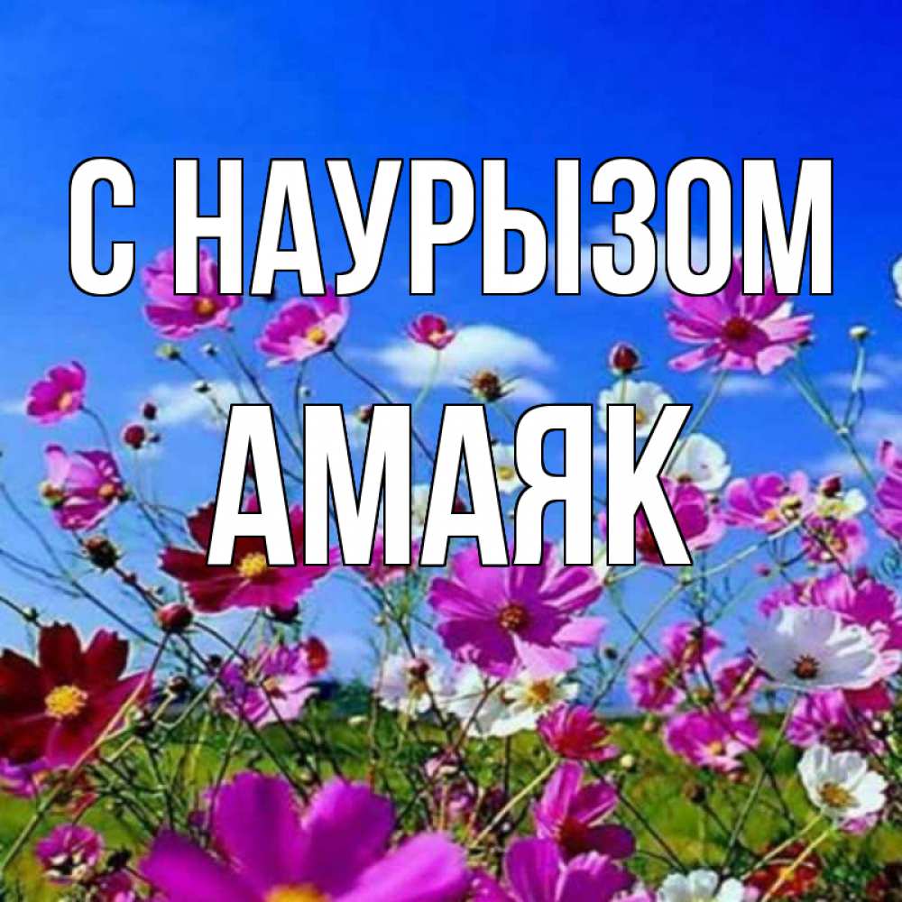 Открытка на каждый день с именем, Амаяк С наурызом цветы Прикольная открытка с пожеланием онлайн скачать бесплатно 