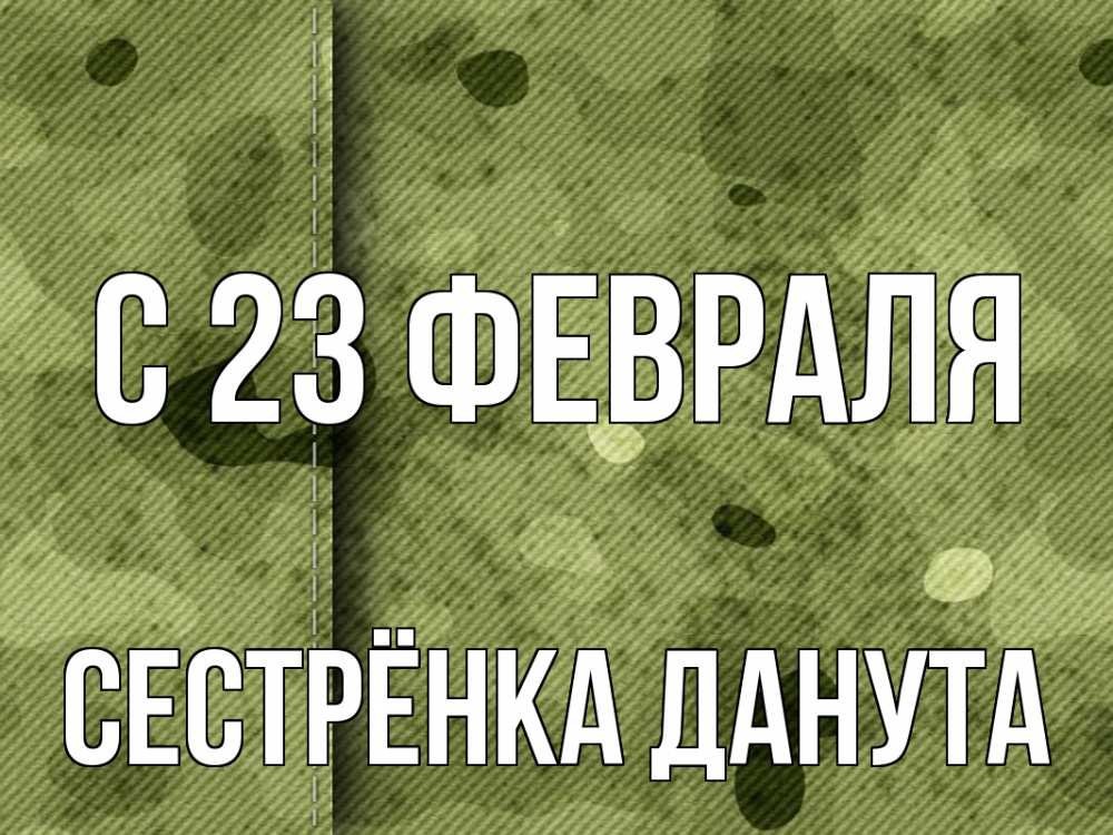 Открытка на каждый день с именем, Сестрёнка-Данута С 23 февраля 23 февраля Прикольная открытка с пожеланием онлайн скачать бесплатно 