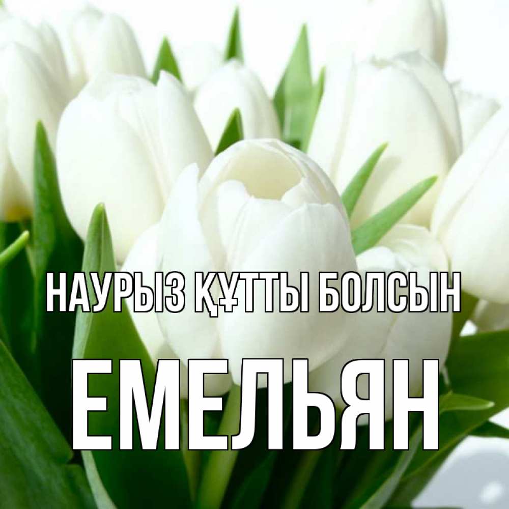 Открытка на каждый день с именем, Емельян Наурыз құтты болсын цветы Прикольная открытка с пожеланием онлайн скачать бесплатно 
