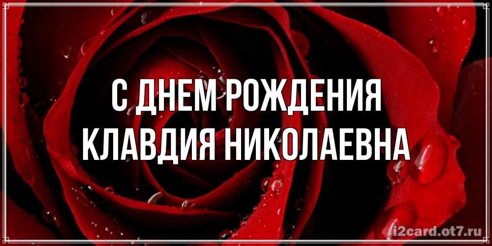 Открытка на каждый день с именем, Клавдия-Николаевна С днем рождения крупная бордовая роза Прикольная открытка с пожеланием онлайн скачать бесплатно 