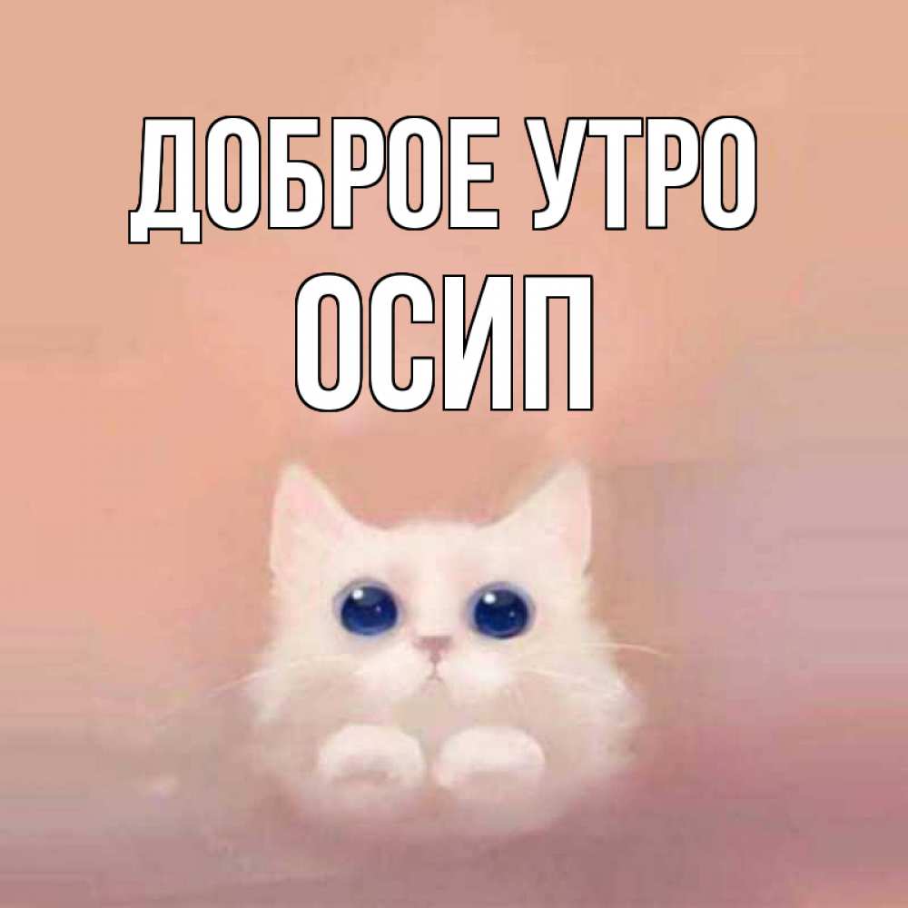 Открытка на каждый день с именем, Осип Доброе утро на розовом фоне Прикольная открытка с пожеланием онлайн скачать бесплатно 