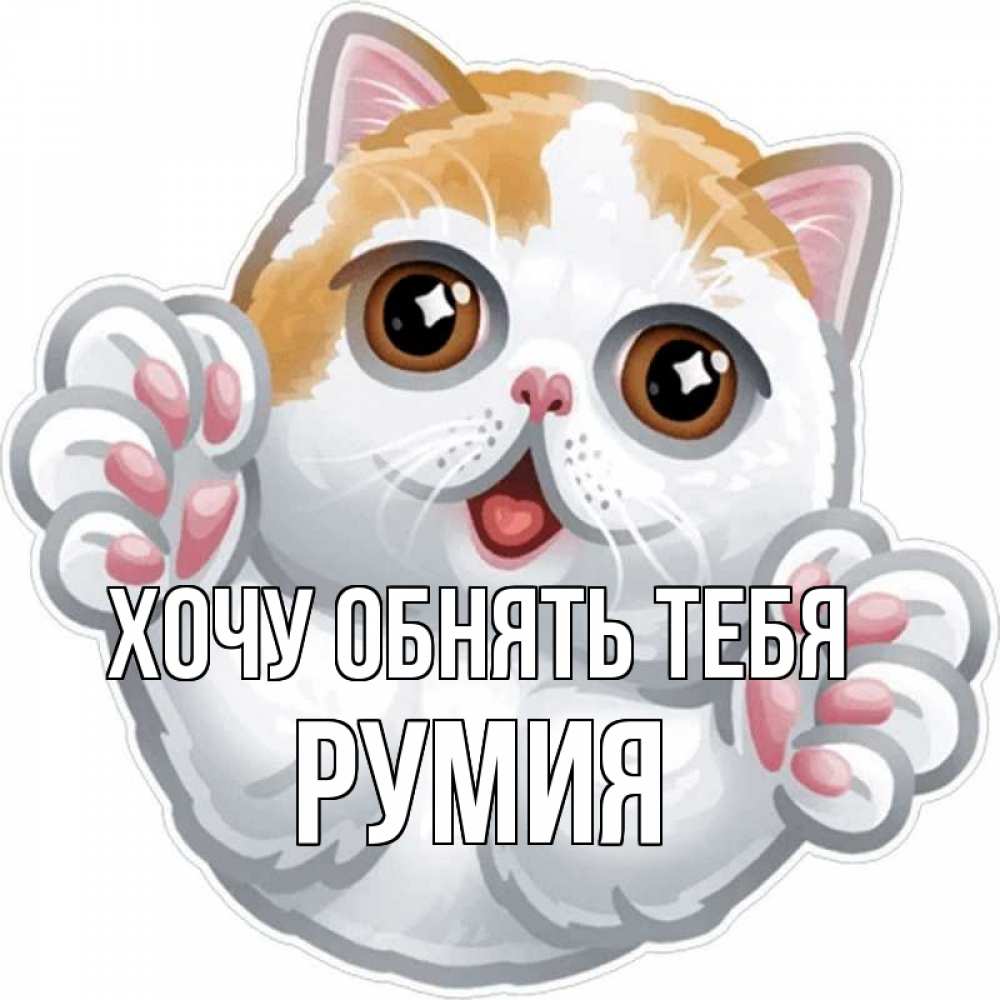 Открытка на каждый день с именем, Румия Хочу обнять тебя хаги Прикольная открытка с пожеланием онлайн скачать бесплатно 