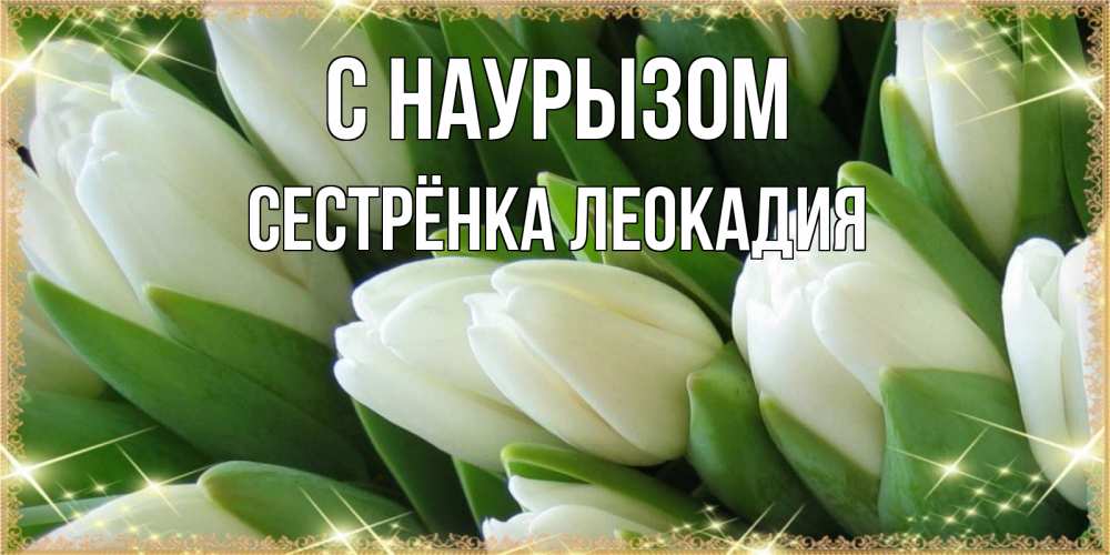 Открытка на каждый день с именем, Сестрёнка-Леокадия С наурызом поздравляем с праздник весны наурыз Прикольная открытка с пожеланием онлайн скачать бесплатно 