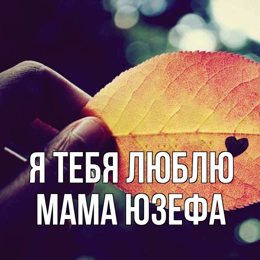 Открытка на каждый день с именем, Мама-Юзефа Я тебя люблю держу лист Прикольная открытка с пожеланием онлайн скачать бесплатно 