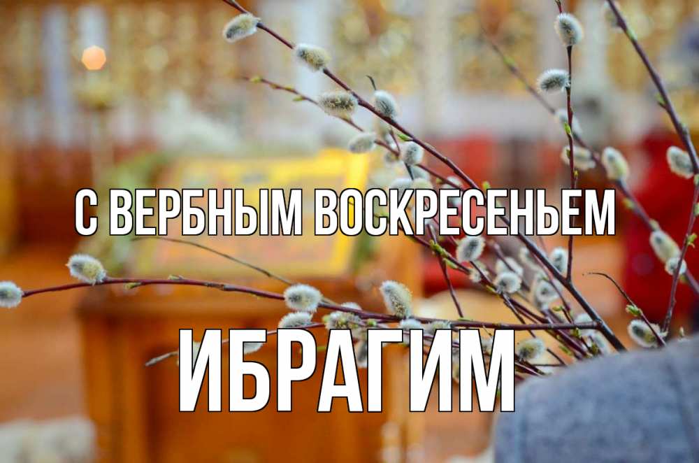 Открытка на каждый день с именем, Ибрагим С вербным воскресеньем верба Прикольная открытка с пожеланием онлайн скачать бесплатно 