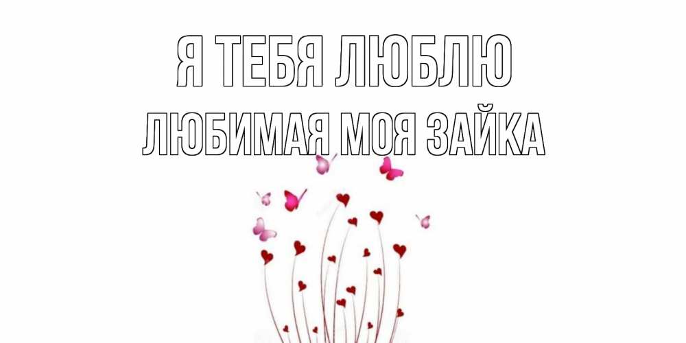 Открытка на каждый день с именем, Любимая-моя-зайка Я тебя люблю бабо Прикольная открытка с пожеланием онлайн скачать бесплатно 
