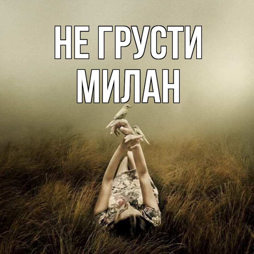 Открытка на каждый день с именем, Милан Не грусти поле и туман Прикольная открытка с пожеланием онлайн скачать бесплатно 