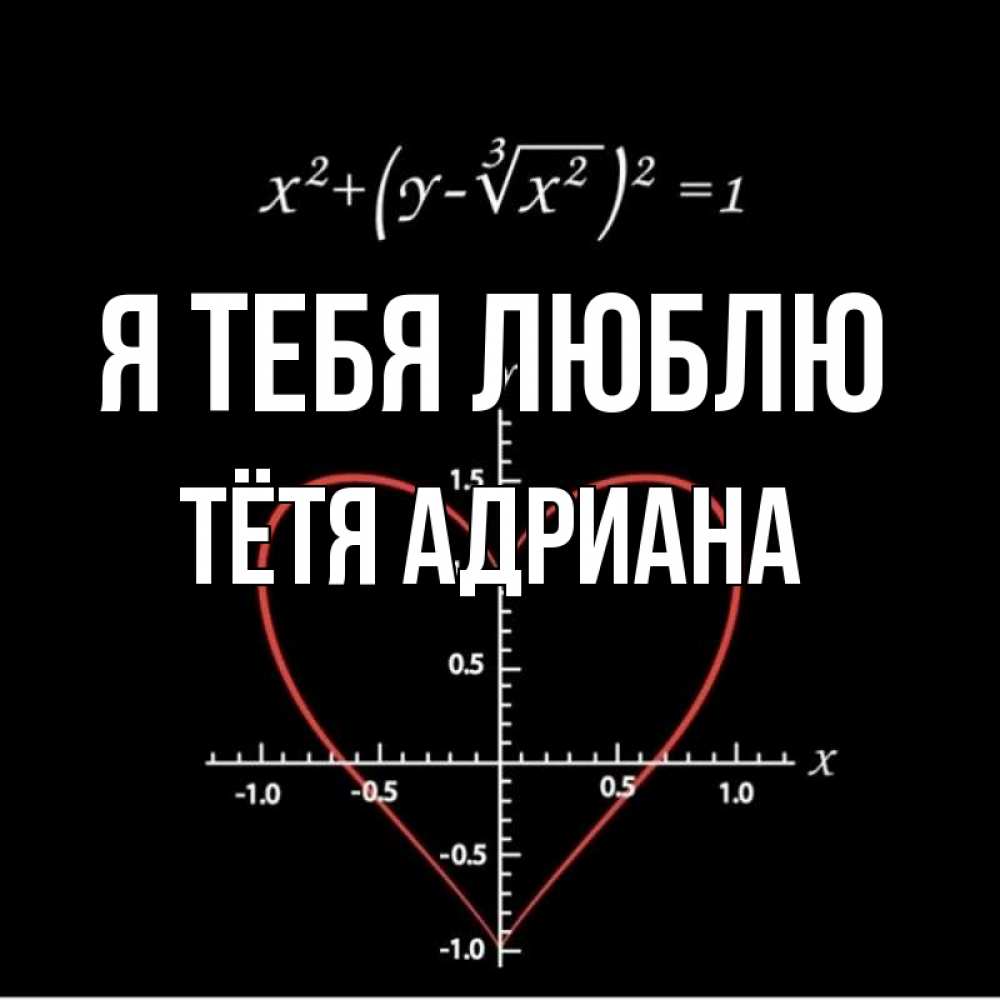 Открытка на каждый день с именем, Тётя-Адриана Я тебя люблю сердечная формула Прикольная открытка с пожеланием онлайн скачать бесплатно 