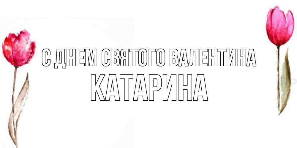 Открытка на каждый день с именем, Катарина С днем Святого Валентина Открытки на день всех влюбленных с тюльпанами акварелью Прикольная открытка с пожеланием онлайн скачать бесплатно 