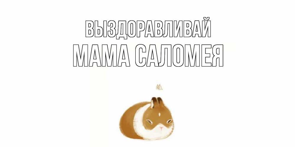Открытка на каждый день с именем, Мама-Саломея Выздоравливай морская свинка на открытке с пожеланиями не болеть Прикольная открытка с пожеланием онлайн скачать бесплатно 