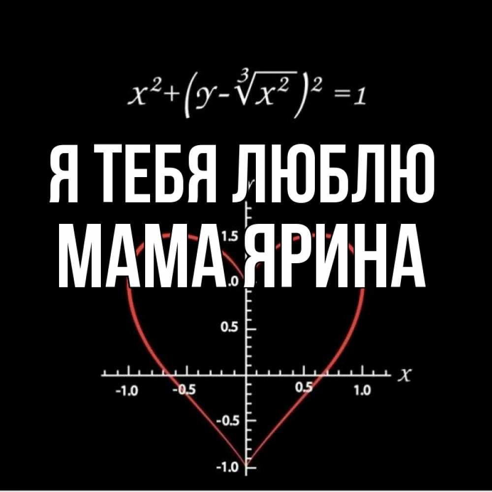 Открытка на каждый день с именем, Мама-Ярина Я тебя люблю сердечная формула Прикольная открытка с пожеланием онлайн скачать бесплатно 