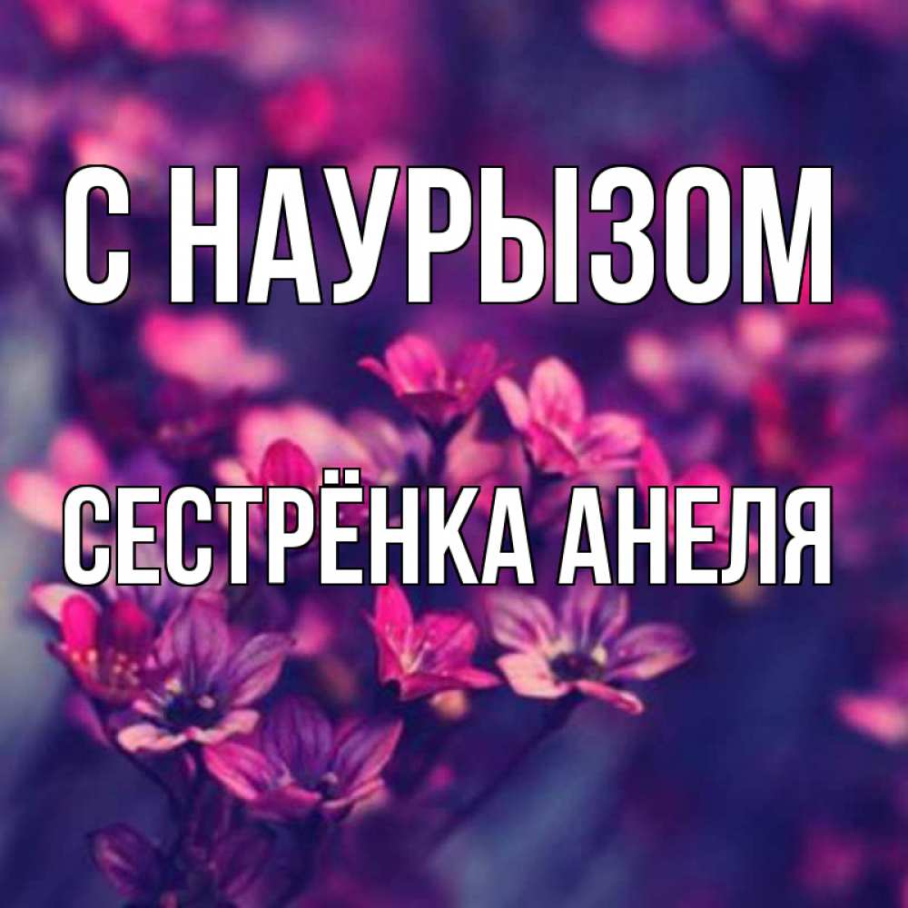 Открытка на каждый день с именем, Сестрёнка-Анеля С наурызом небольшие цветы 1 Прикольная открытка с пожеланием онлайн скачать бесплатно 