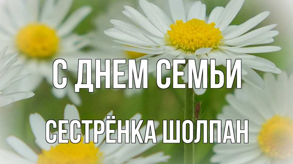 Открытка на каждый день с именем, Сестрёнка-Шолпан С днем семьи с днем семьи  1 Прикольная открытка с пожеланием онлайн скачать бесплатно 