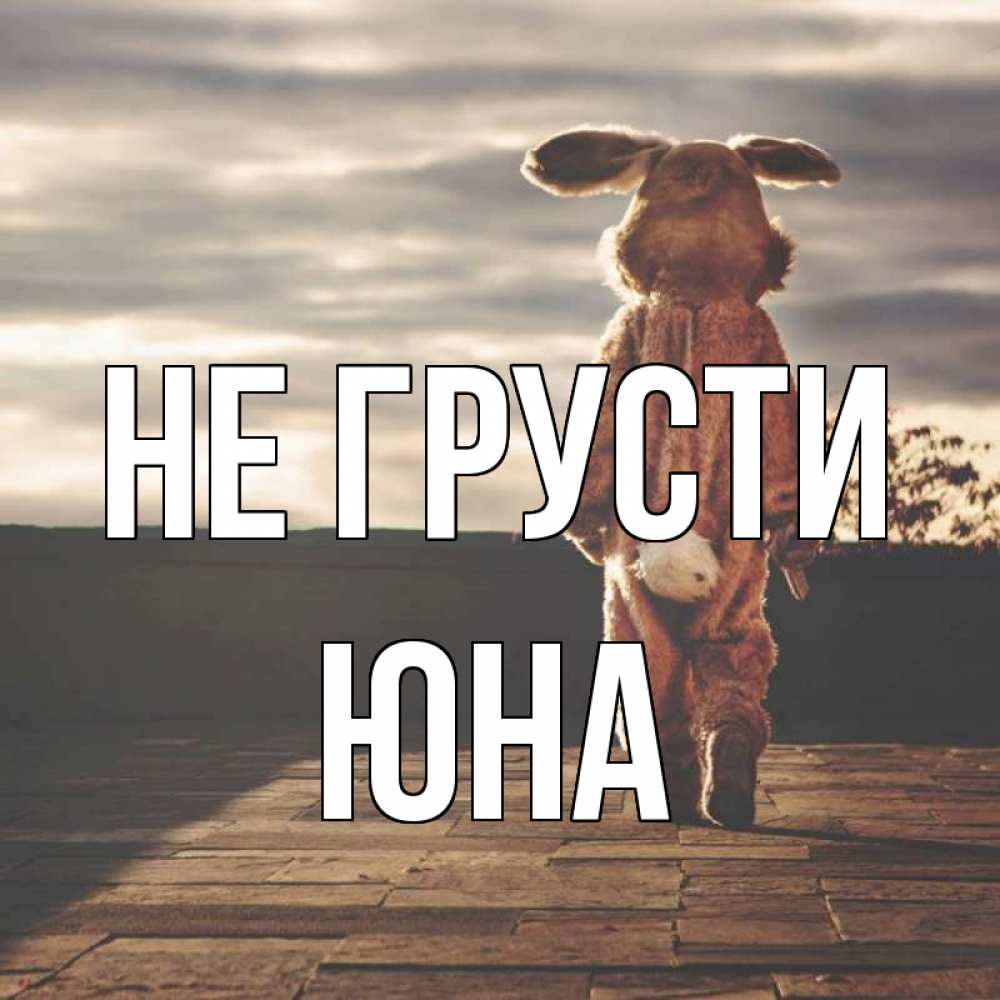 Открытка на каждый день с именем, Юна Не грусти со спины Прикольная открытка с пожеланием онлайн скачать бесплатно 