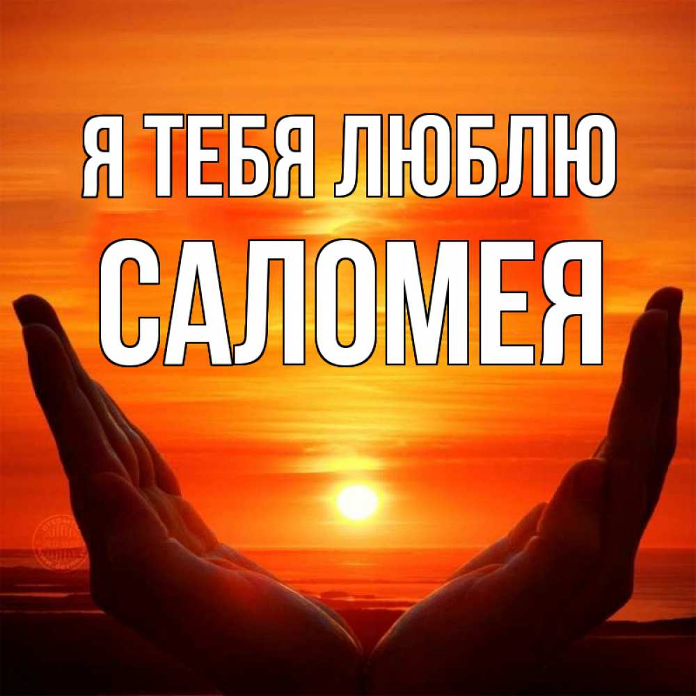 Открытка на каждый день с именем, Саломея Я тебя люблю в руках Прикольная открытка с пожеланием онлайн скачать бесплатно 