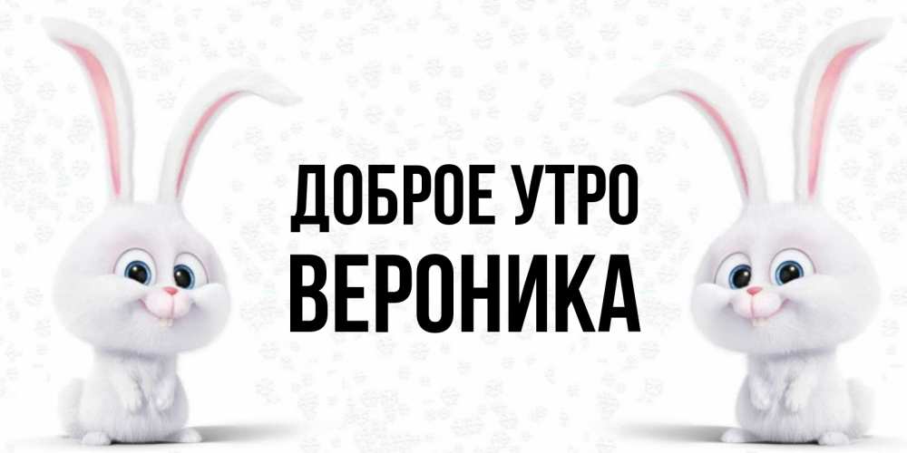 Открытка на каждый день с именем, Вероника Доброе утро кролики с длинными ушками Прикольная открытка с пожеланием онлайн скачать бесплатно 