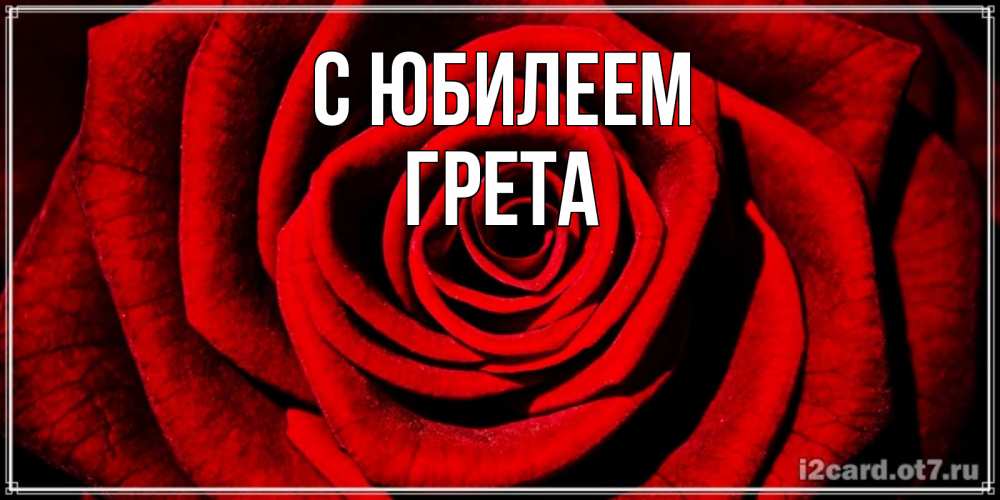 Открытка на каждый день с именем, Грета С юбилеем алая роза Прикольная открытка с пожеланием онлайн скачать бесплатно 