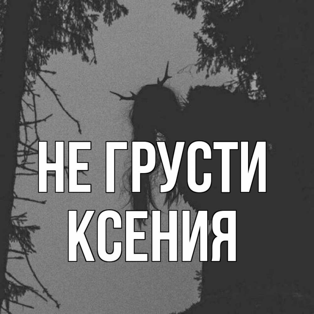 Открытка на каждый день с именем, Ксения Не грусти чудище лесное Прикольная открытка с пожеланием онлайн скачать бесплатно 