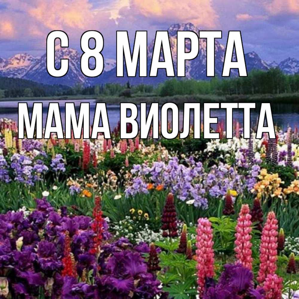 Открытка на каждый день с именем, Мама-Виолетта С 8 МАРТА международный женский день Прикольная открытка с пожеланием онлайн скачать бесплатно 