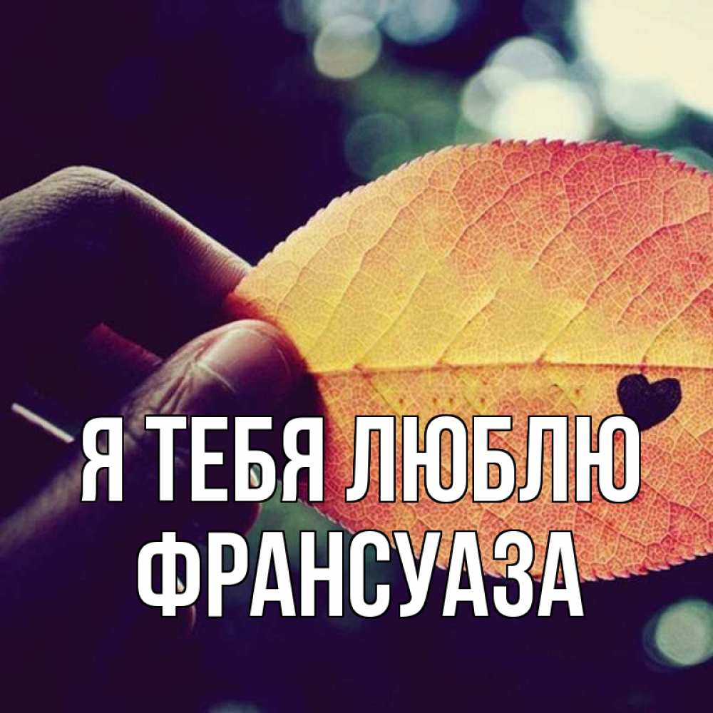 Открытка на каждый день с именем, Франсуаза Я тебя люблю держу лист Прикольная открытка с пожеланием онлайн скачать бесплатно 