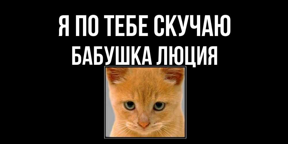Открытка на каждый день с именем, Бабушка-Люция Я по тебе скучаю открытки рыжий котенок скучает по тебе Прикольная открытка с пожеланием онлайн скачать бесплатно 
