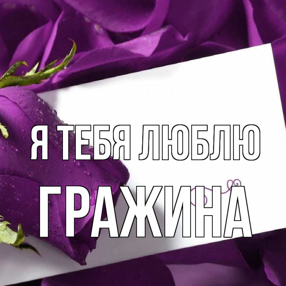 Открытка на каждый день с именем, Гражина Я тебя люблю роза Прикольная открытка с пожеланием онлайн скачать бесплатно 