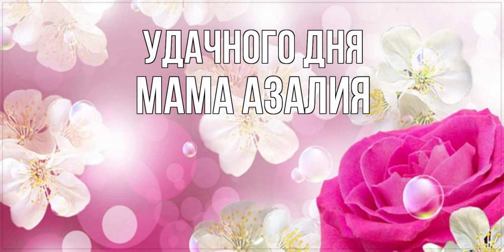Открытка на каждый день с именем, Мама-Азалия Удачного дня красивые цветы Прикольная открытка с пожеланием онлайн скачать бесплатно 
