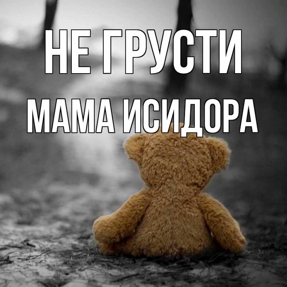 Открытка на каждый день с именем, Мама-Исидора Не грусти медведь со спин Прикольная открытка с пожеланием онлайн скачать бесплатно 