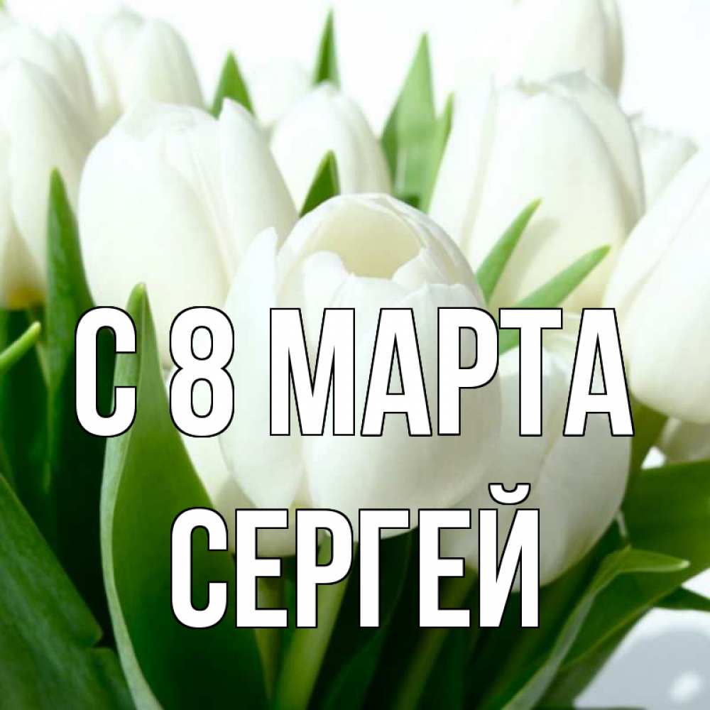 Открытка на каждый день с именем, Сергей С 8 МАРТА цветы Прикольная открытка с пожеланием онлайн скачать бесплатно 