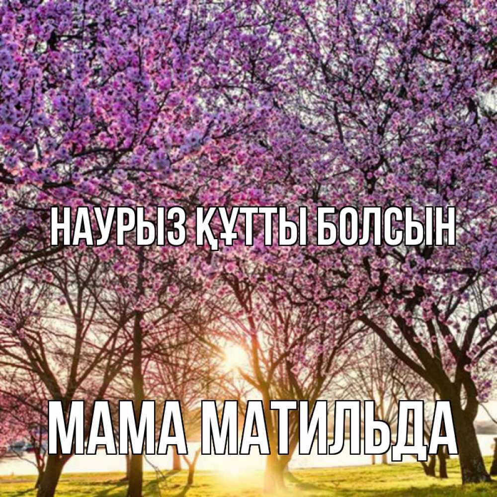 Открытка на каждый день с именем, Мама-Матильда Наурыз құтты болсын наурыз Прикольная открытка с пожеланием онлайн скачать бесплатно 