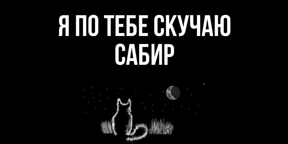 Открытка на каждый день с именем, Сабир Я по тебе скучаю кот Прикольная открытка с пожеланием онлайн скачать бесплатно 