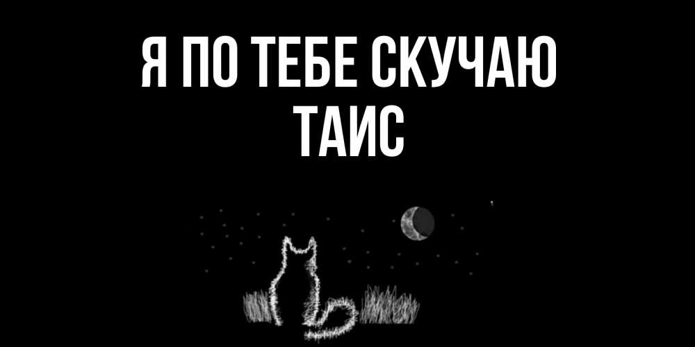 Открытка на каждый день с именем, Таис Я по тебе скучаю кот Прикольная открытка с пожеланием онлайн скачать бесплатно 