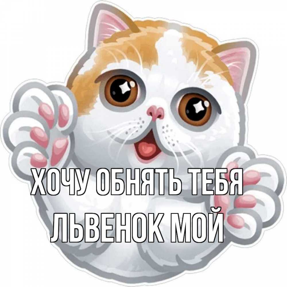 Открытка на каждый день с именем, Львенок-мой Хочу обнять тебя хаги Прикольная открытка с пожеланием онлайн скачать бесплатно 