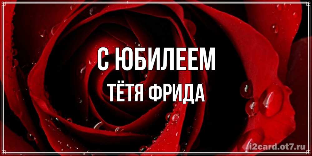 Открытка на каждый день с именем, Тётя-Фрида С юбилеем крупная бордовая роза Прикольная открытка с пожеланием онлайн скачать бесплатно 
