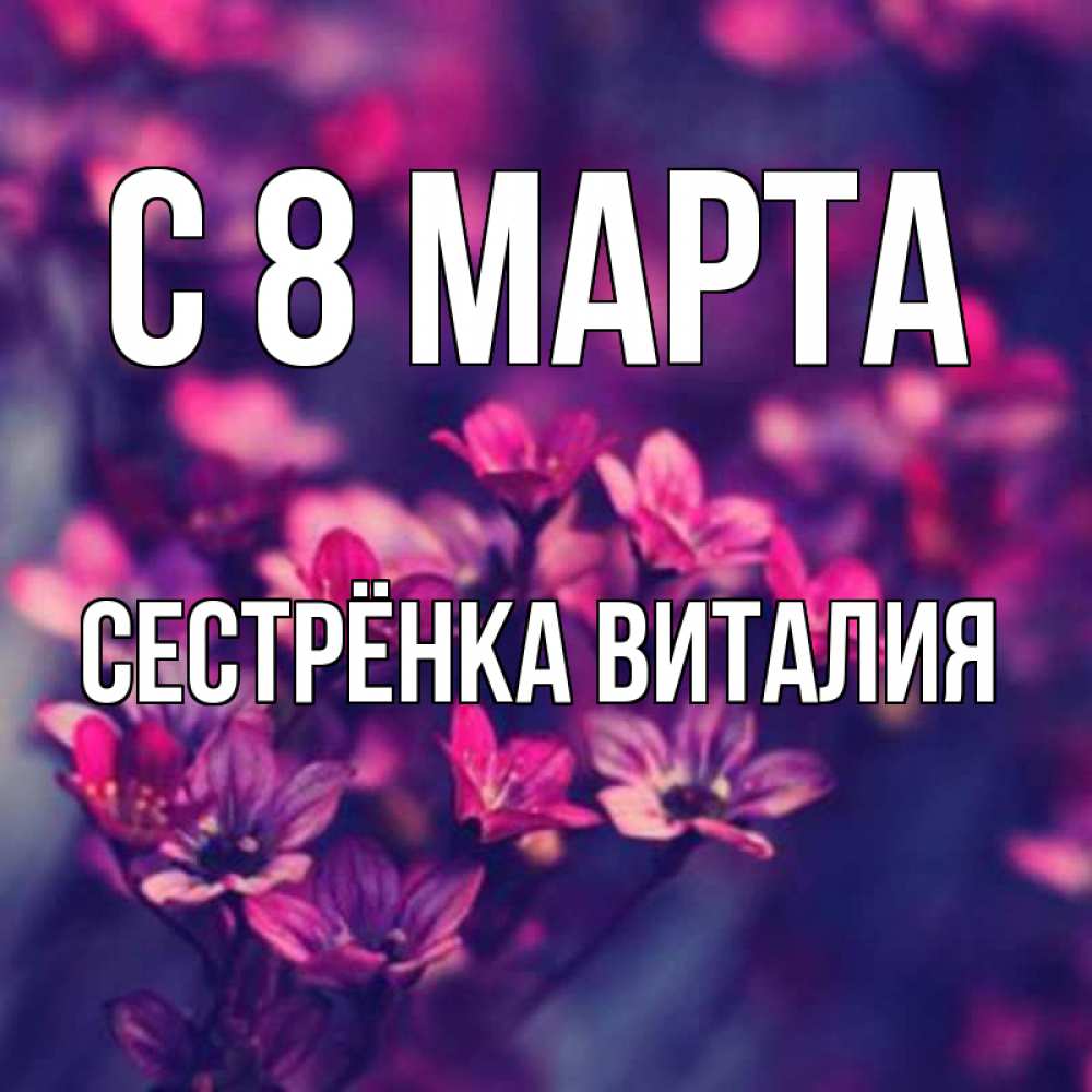 Открытка на каждый день с именем, Сестрёнка-Виталия С 8 марта небольшие цветы 1 Прикольная открытка с пожеланием онлайн скачать бесплатно 