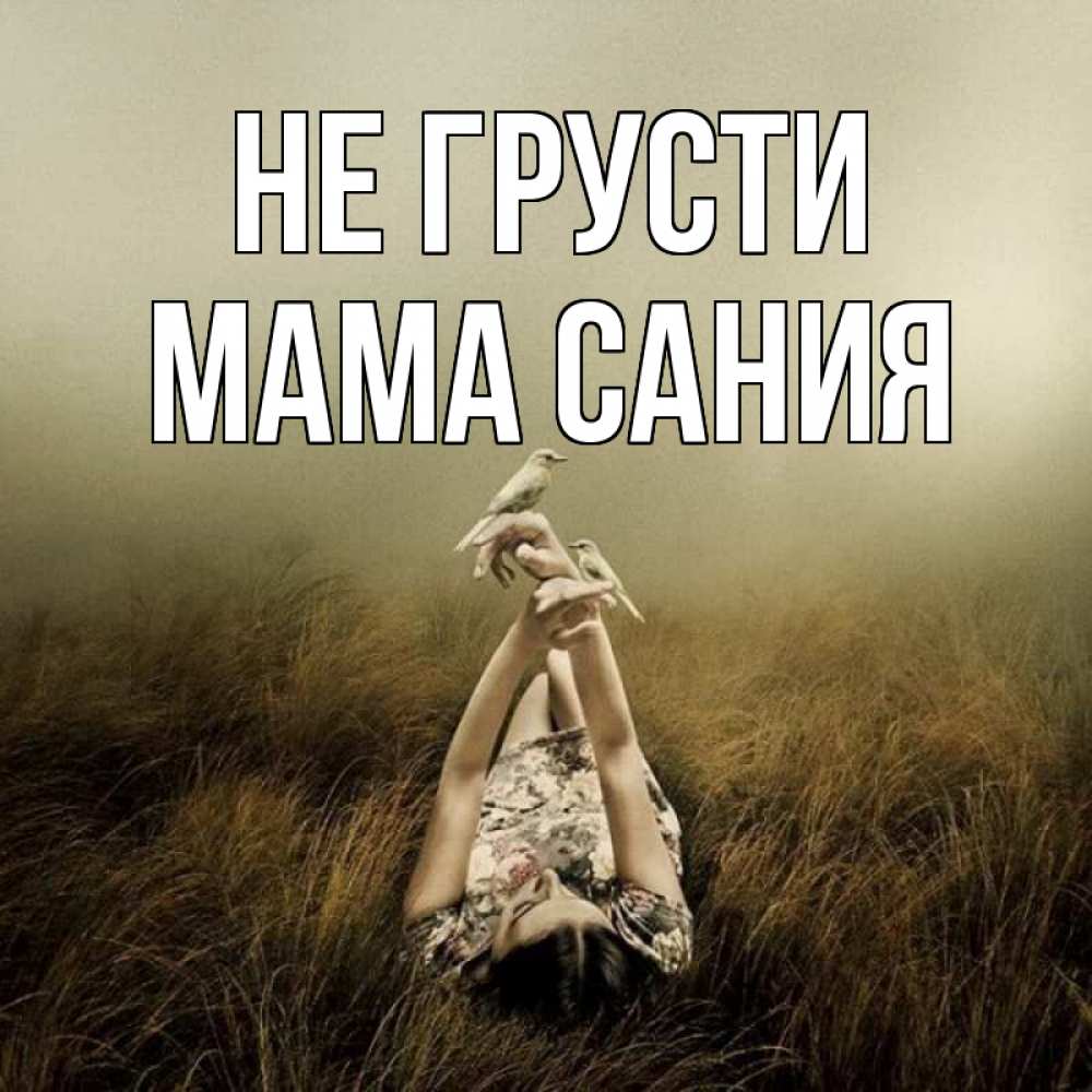 Открытка на каждый день с именем, Мама-Сания Не грусти поле и туман Прикольная открытка с пожеланием онлайн скачать бесплатно 